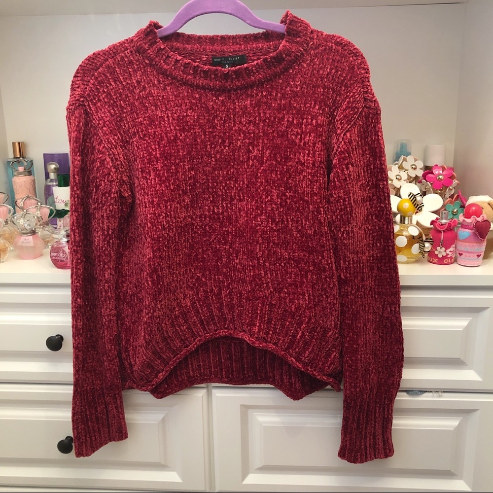 Red Velvet Knit Sweater